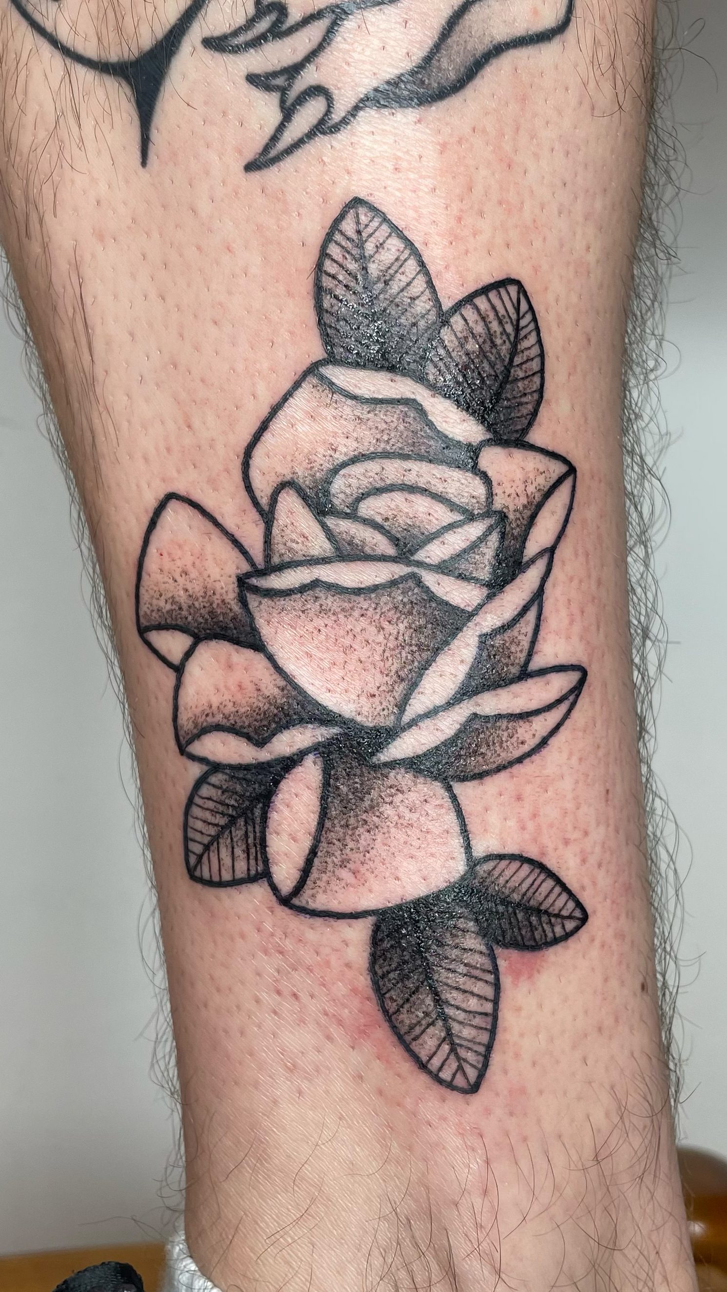 Blackwork Rose Tattoo